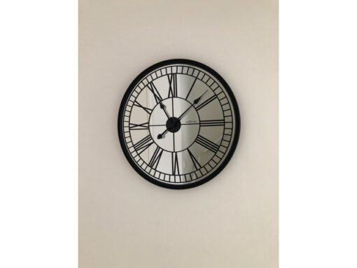 Wandklok Nextime Cleopatra Mirror dia 56cm glas zwart