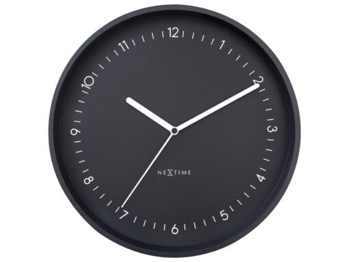 Wandklok Nextime dia 30cm Zwart Aluminum Berlin