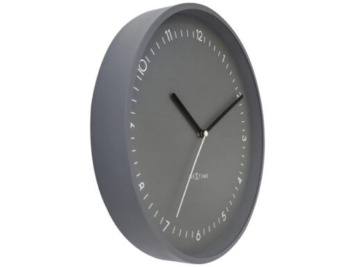 Wandklok Nextime dia 30cm grijs aluminium Berlijn