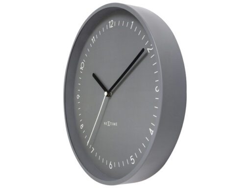 Wandklok Nextime dia 30cm grijs aluminium Berlijn