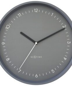 Wandklok Nextime dia 30cm grijs aluminium Berlijn