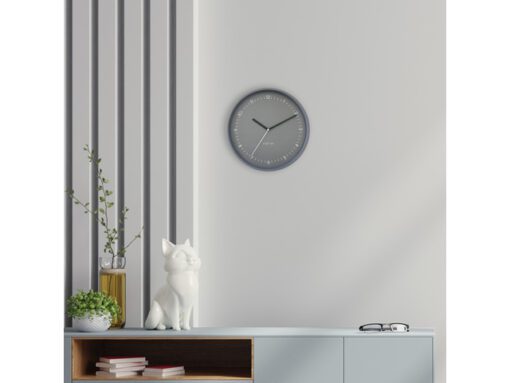 Wandklok Nextime dia 30cm grijs aluminium Berlijn