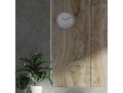 Wandklok Nextime dia 30cm grijs aluminium Berlijn