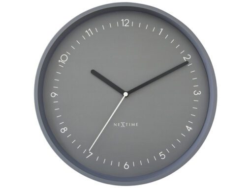 Wandklok Nextime dia 30cm grijs aluminium Berlijn