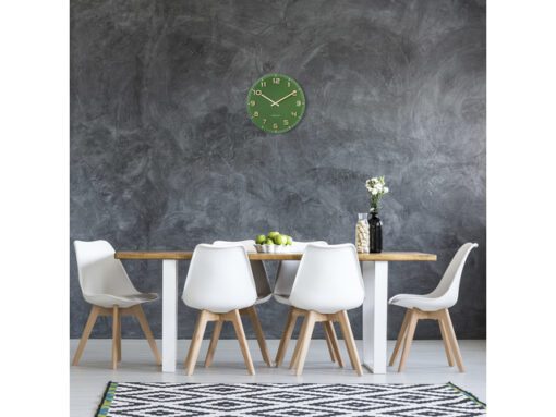 Wandklok Nextime dia 40cm Groen glas/Aluminium Classy Medium