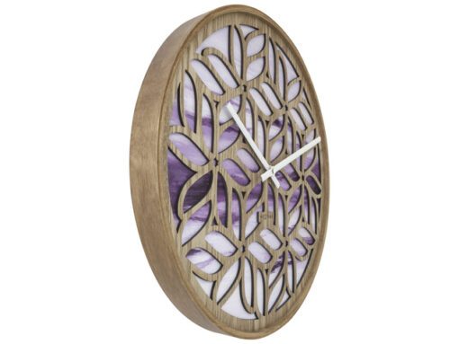 Wandklok Nextime dia 40cm Paars Hout Yogi
