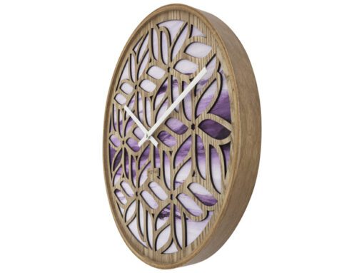 Wandklok Nextime dia 40cm Paars Hout Yogi