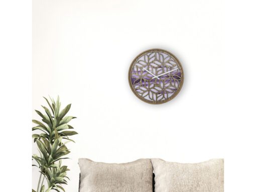 Wandklok Nextime dia 40cm Paars Hout Yogi