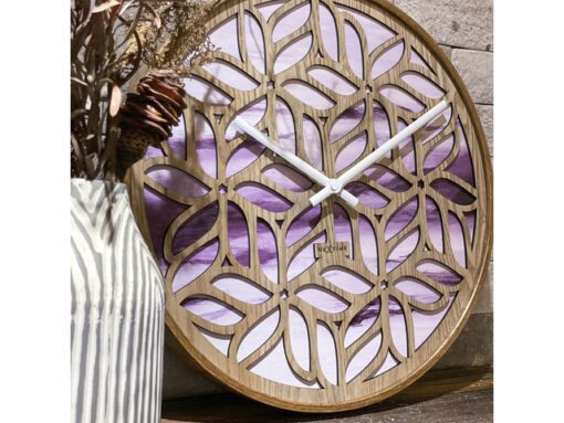 Wandklok Nextime dia 40cm Paars Hout Yogi