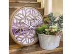 Wandklok Nextime dia 40cm Paars Hout Yogi