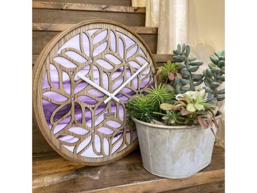 Wandklok Nextime dia 40cm Paars Hout Yogi