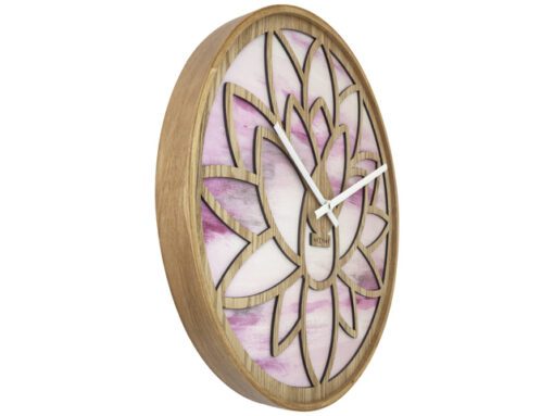 Wandklok Nextime dia 40cm Roze Hout Lotus