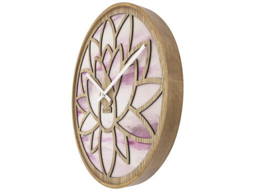 Wandklok Nextime dia 40cm Roze Hout Lotus