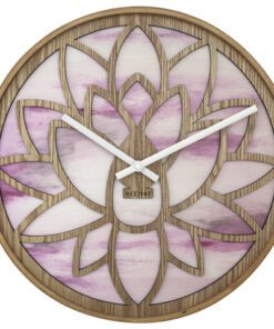 Wandklok Nextime dia 40cm Roze Hout Lotus