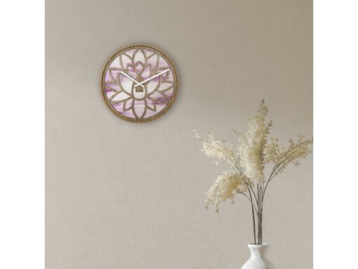 Wandklok Nextime dia 40cm Roze Hout Lotus
