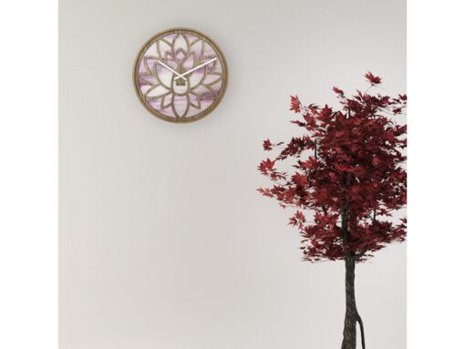 Wandklok Nextime dia 40cm Roze Hout Lotus