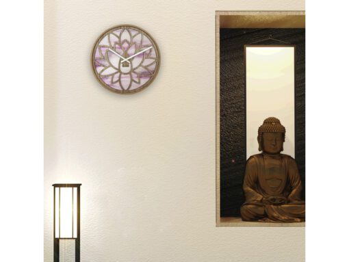 Wandklok Nextime dia 40cm Roze Hout Lotus
