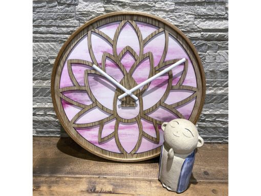 Wandklok Nextime dia 40cm Roze Hout Lotus