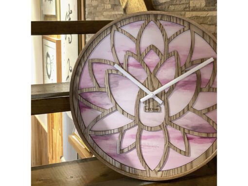 Wandklok Nextime dia 40cm Roze Hout Lotus