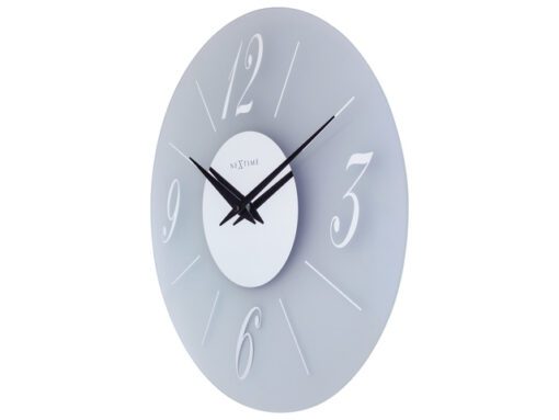 Wandklok Nextime dia 43cm glas Frosted/Mirror Dali Round