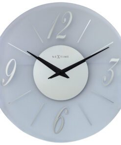 Wandklok Nextime dia 43cm glas Frosted/Mirror Dali Round