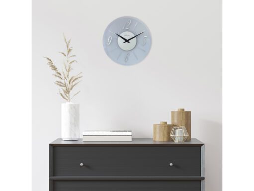 Wandklok Nextime dia 43cm glas Frosted/Mirror Dali Round