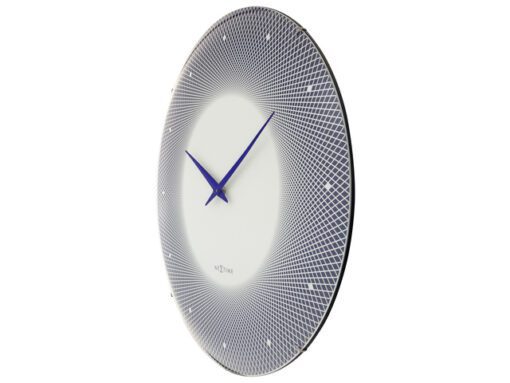 Wandklok Nextime dia 50cm bolvormig glas blauw kunststof    Deep