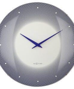 Wandklok Nextime dia 50cm bolvormig glas blauw kunststof    Deep