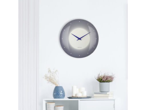 Wandklok Nextime dia 50cm bolvormig glas blauw kunststof    Deep