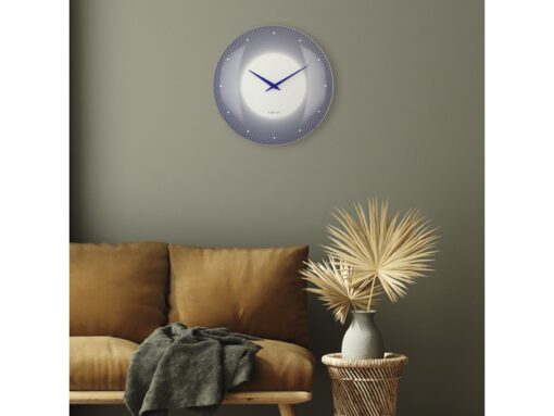 Wandklok Nextime dia 50cm bolvormig glas blauw kunststof    Deep