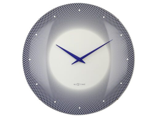 Wandklok Nextime dia 50cm bolvormig glas blauw kunststof    Deep