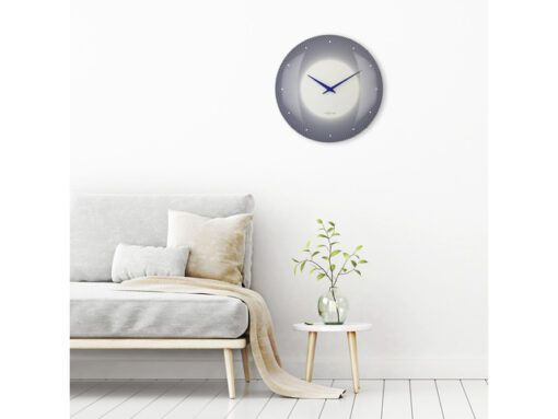 Wandklok Nextime dia 50cm bolvormig glas blauw kunststof    Deep
