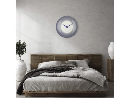 Wandklok Nextime dia 50cm bolvormig glas blauw kunststof    Deep