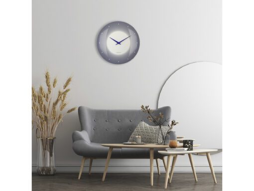 Wandklok Nextime dia 50cm bolvormig glas blauw kunststof    Deep