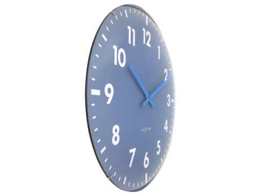 Wandklok Nextime dia 50cm bolvormig glas blauw kunststof    Duomo