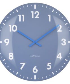 Wandklok Nextime dia 50cm bolvormig glas blauw kunststof    Duomo