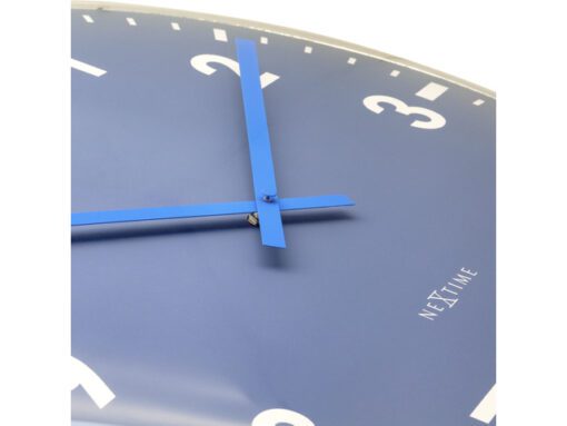 Wandklok Nextime dia 50cm bolvormig glas blauw kunststof    Duomo