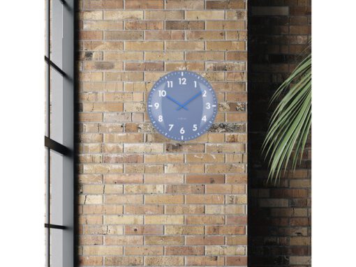 Wandklok Nextime dia 50cm bolvormig glas blauw kunststof    Duomo