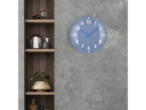Wandklok Nextime dia 50cm bolvormig glas blauw kunststof    Duomo