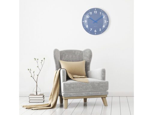 Wandklok Nextime dia 50cm bolvormig glas blauw kunststof    Duomo