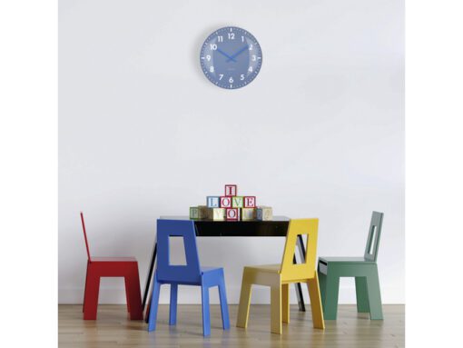 Wandklok Nextime dia 50cm bolvormig glas blauw kunststof    Duomo