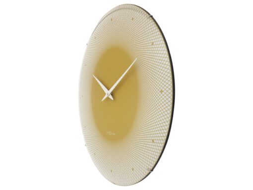 Wandklok Nextime dia 50cm bolvormig glas geel kunststof Deep