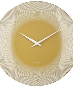 Wandklok Nextime dia 50cm bolvormig glas geel kunststof Deep