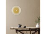 Wandklok Nextime dia 50cm bolvormig glas geel kunststof Deep