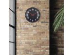 Wandklok Nextime dia 50cm bolvormig glas zwart kunststof    Duomo