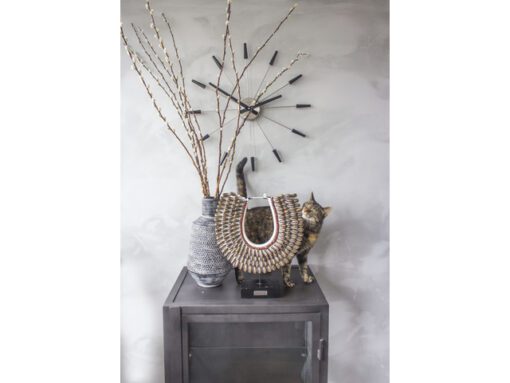 Wandklok Nextime dia. 58 cm, metaal, zwart, 'Plug inn'