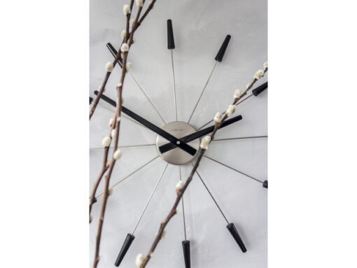 Wandklok Nextime dia. 58 cm, metaal, zwart, 'Plug inn'