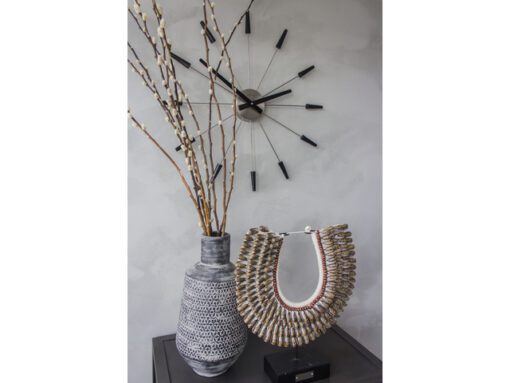 Wandklok Nextime dia. 58 cm, metaal, zwart, 'Plug inn'