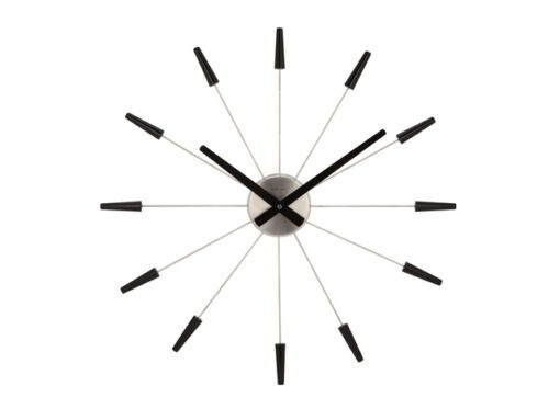 Wandklok Nextime dia. 58 cm, metaal, zwart, 'Plug inn'