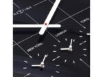 Wereldtijden klok - Stille wandklok - 43cm - Zwart - Glazen klok - NeXtime - "Big City"